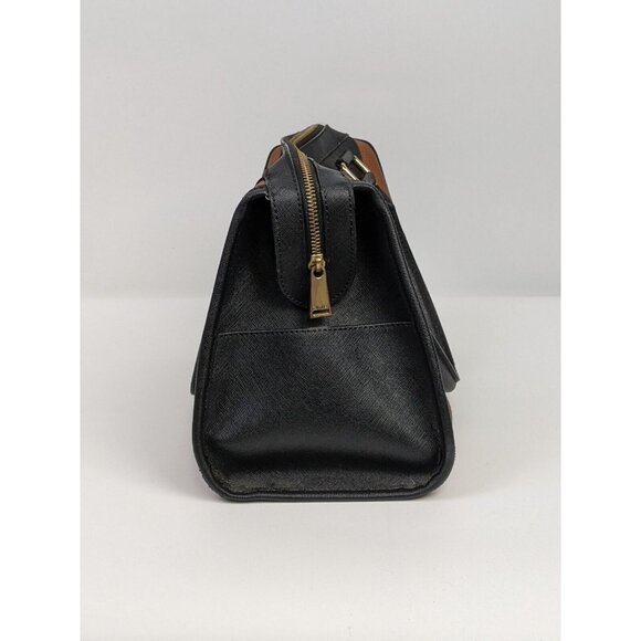 Calvin Klein Black & Tan Shoulder Bag Handbag Purse Satchel 12" - Picture 3 of 12